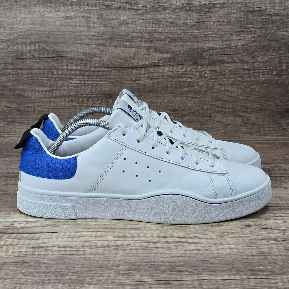 DIESEL S Clever Low Men's Size 10.5 White Leather Blue Sneakers